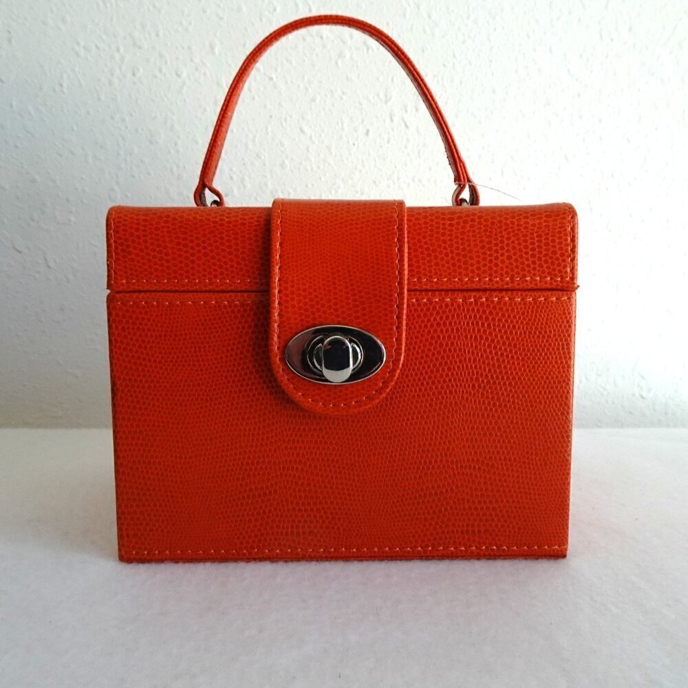 Travel Jewelry Organizer Case Orange Daisy Fuentes Handle Mirror